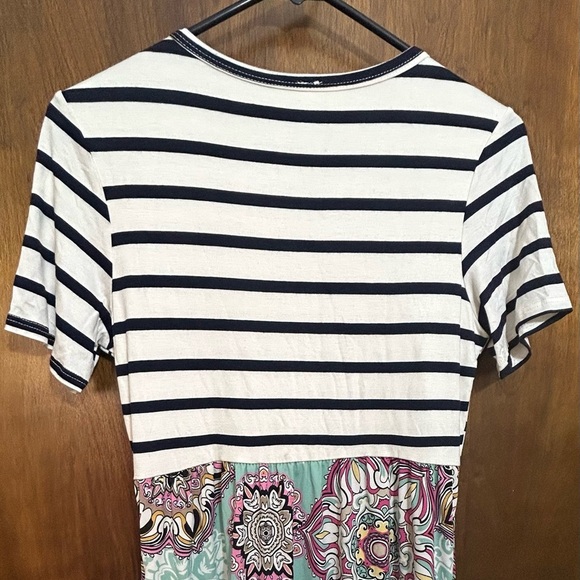 Beeson River Black Striped and Mint Floral Dress - Picture 4 of 4